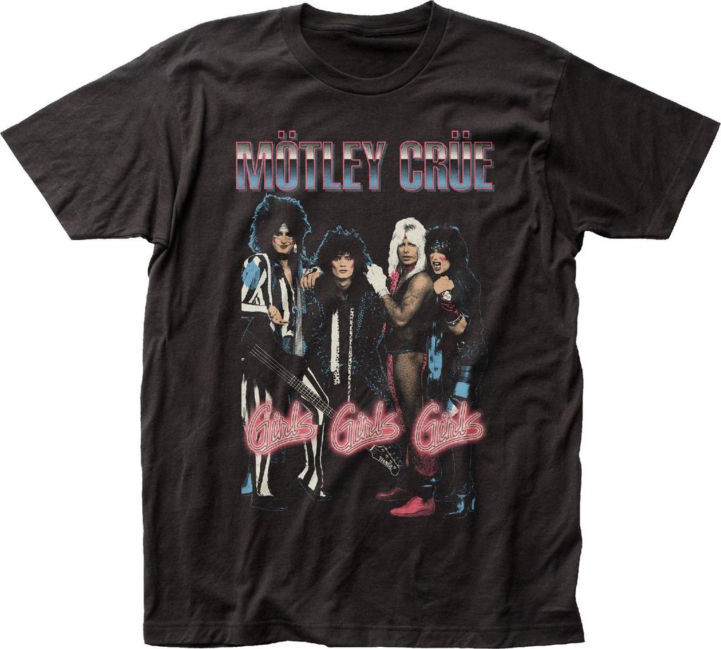 Motley Crue 90er Jahre Stil Girls Girls Girls Herren T-Shirt Musik Klassische Band Schwarz