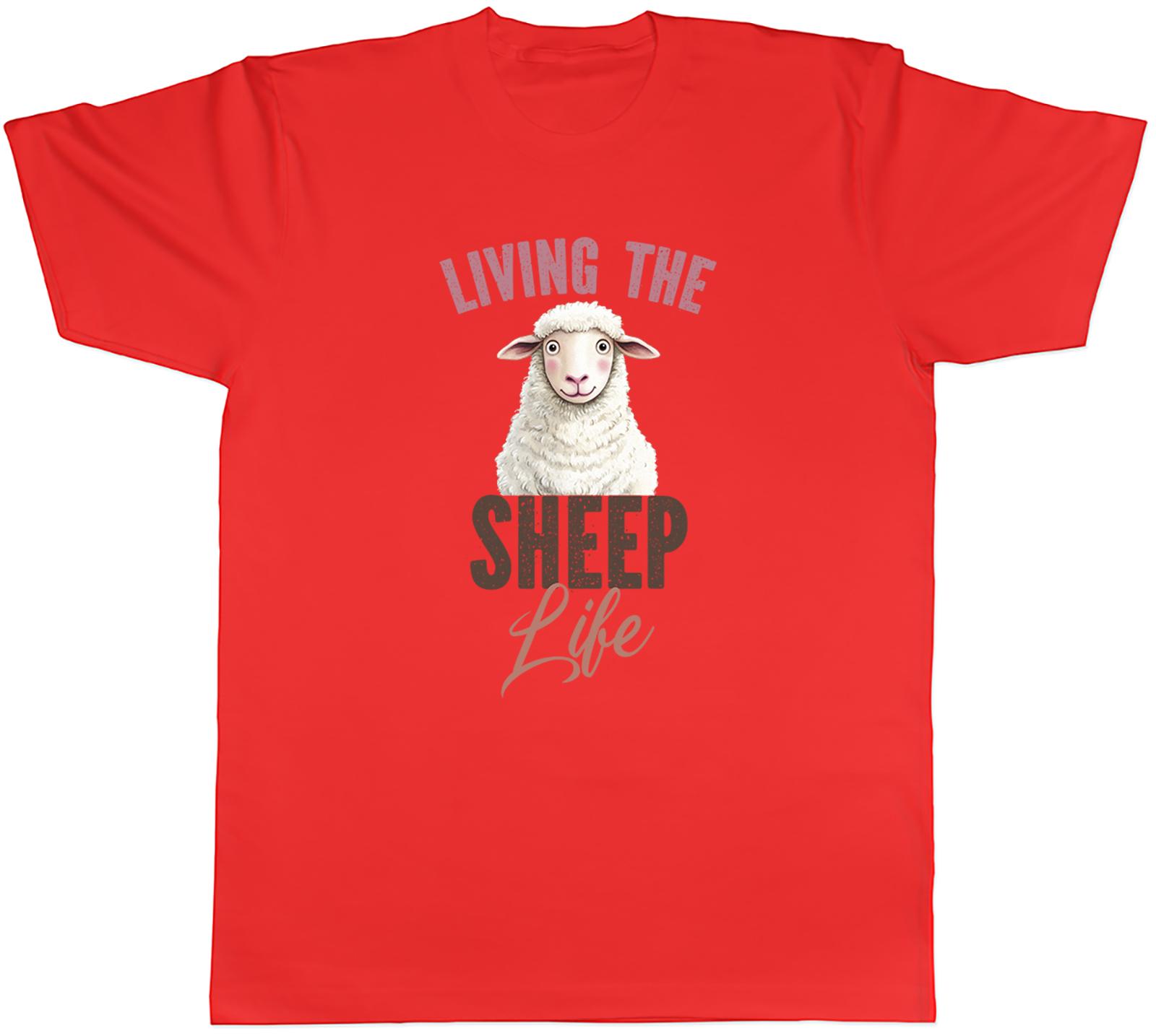 Living the Sheep Life Funny Mens TShirt Tee Gift Top S