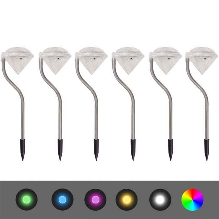 VidaXL 6x Lumière LED Solaire de Jardin Lampe d'Extérieur Éclairage de jardin 42341