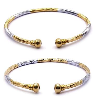 Women Silver and Gold Adjustable Bracelet Combo of Two for Girls and Women