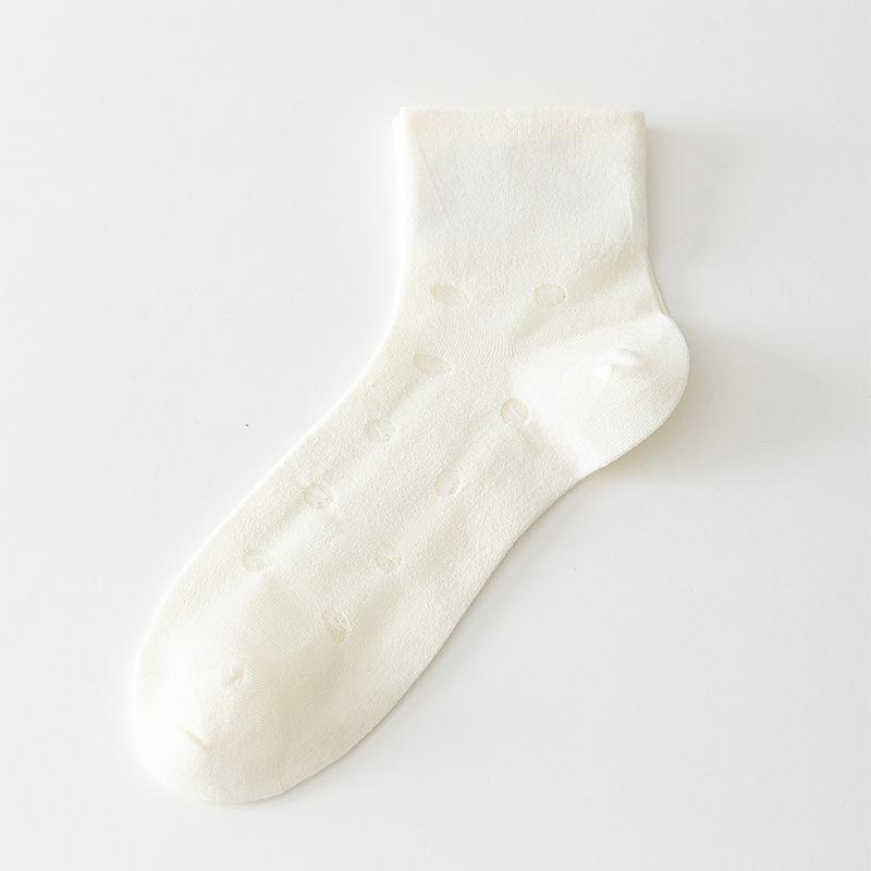 

Женские летние тонкие сетчатые влагопоглощающие дышащие носки-гольфы для кондиционирования воздуха 1 pair молочный белый