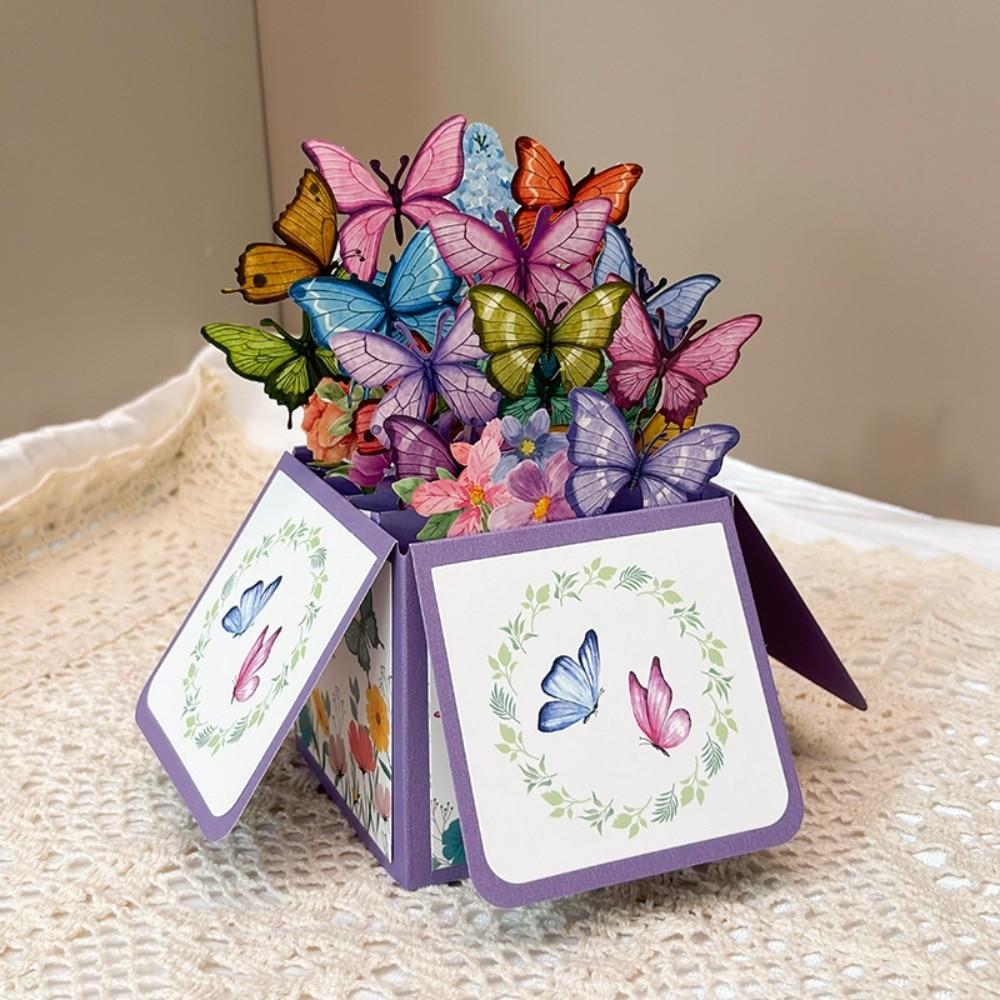 Floral Butterfly Design 3D Pop-Up Greeting Card Handwritten Note Festival Use Pop-Up Birthday Card Premium Quality