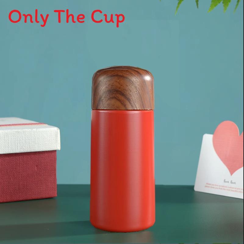 Japanese Retro Insulated Bottle With Wooden Lid For Office And Travel Use