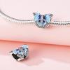 Beads Copper Charms Original Glued Blue Butterfly Animal Beads Fit Bracelet Jewelry Diy Women Fine Gift Accessory
