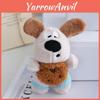 Adorable Plush Dog Keychain Cute Cartoon Design For Car Keys And Backpacks