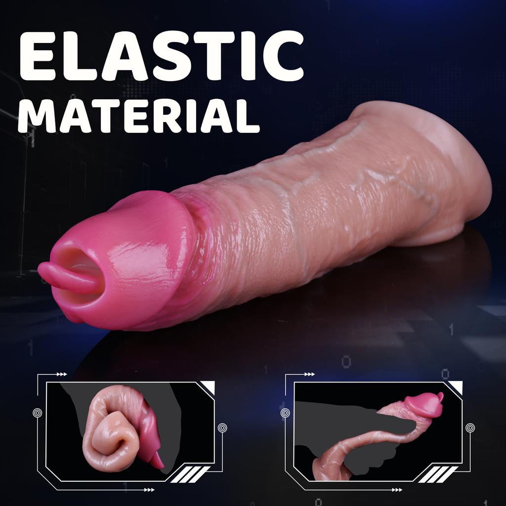Reusable Enlarger Soft Realistic Penis Sleeve Big Growth Real Silicone Dick Delayed Ejection Extend Cock Condom Sex Toys For Man
