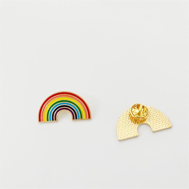Geometric Arc Colorful Rainbow Stripe Creative Brooch for Women Brooches Pin Badges Alloy Backpack Icons Girls Jewelry Gift