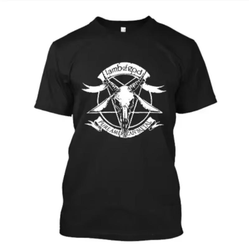 Lamb of God Heavy Mental Band T-shirt Mens 100% Cotton Tshirt Summer Short Sleeve Graphic Tee-shirt Harajuku Streetwear T Shirts
