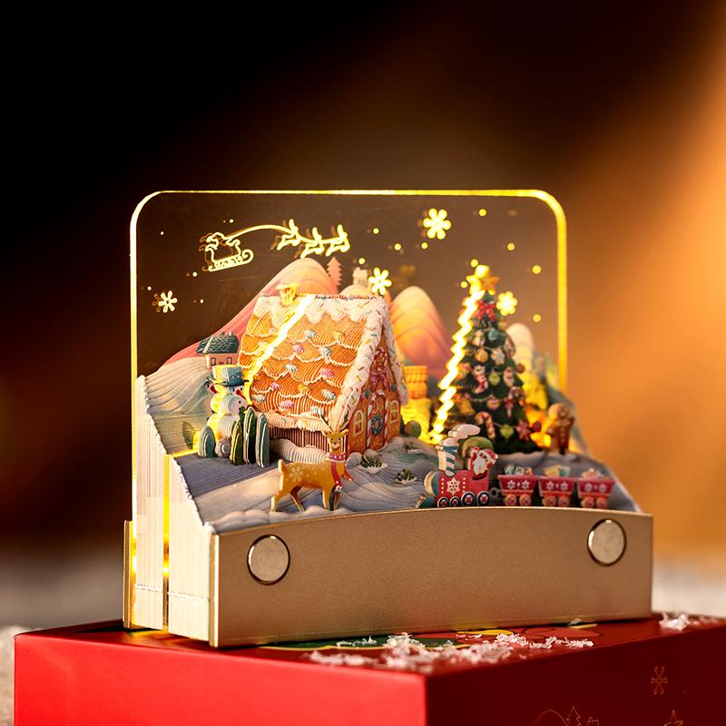 Personalisierbares 3D-Notizblock mit losen Blättern und Scherenschnitt-Kunstsouvenirs Einzigartiges Geschenk für Festival, Büro, Zuhause