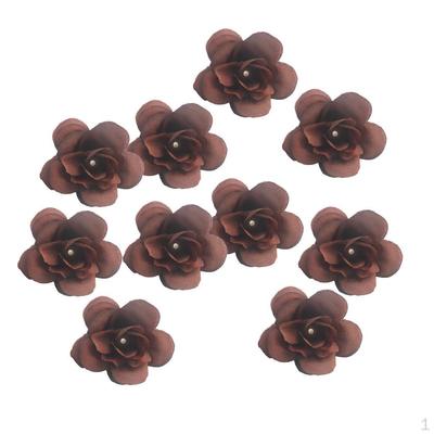 10 Peças Flores Artificiais de Rosa Cabeças Enfeites Casamento Nupcial