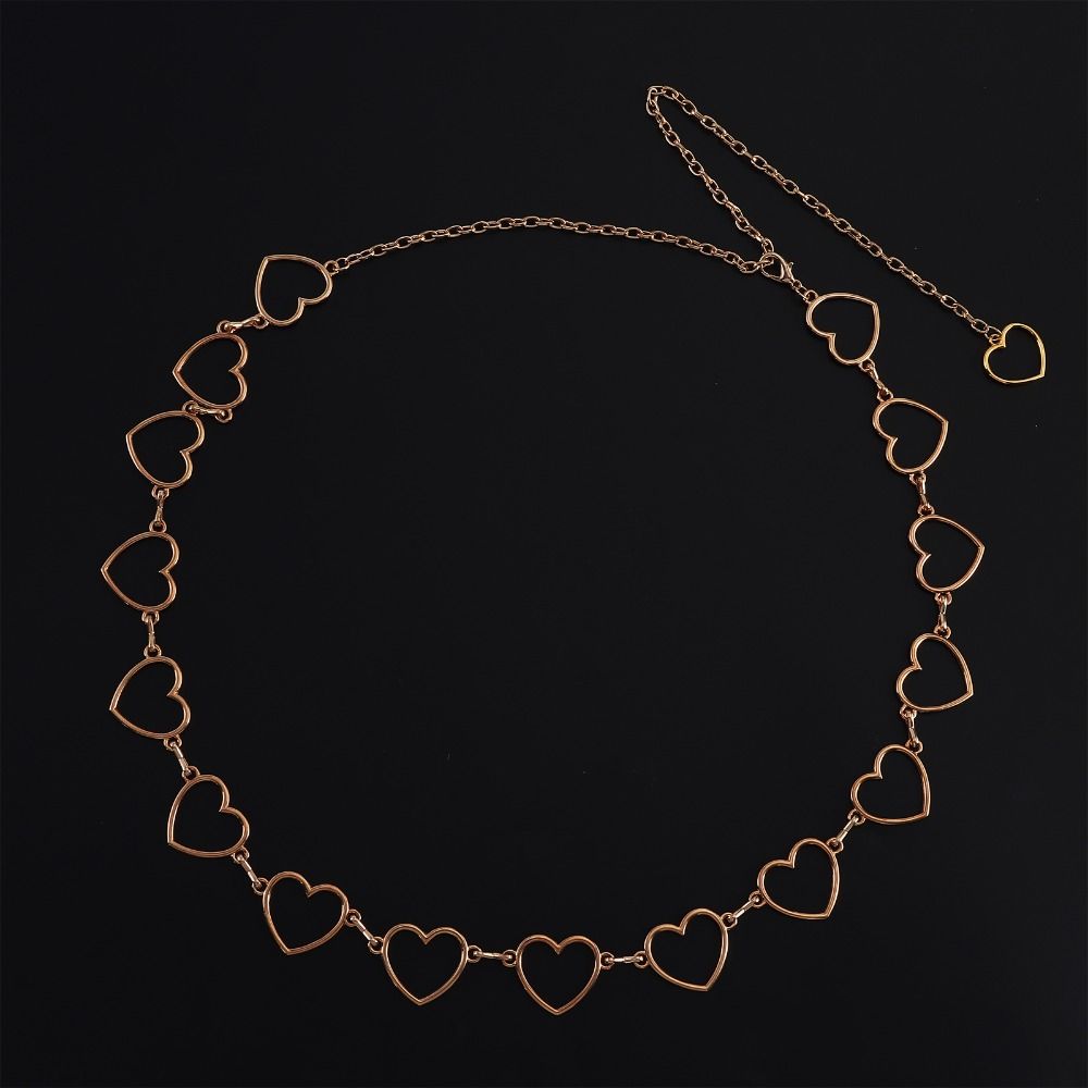 

Пояс-цепочка с сердечком для женщин. Регулируемый декорированный пояс для платьев/джинсов/свитера.