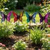 12 Inch Butterfly Garden Stake Decorative Metal Butterfly Stake Outdoor Colorful Butterfly Yard Art for Lawn Porch Pathway Yard Patio Plant Pot Decor