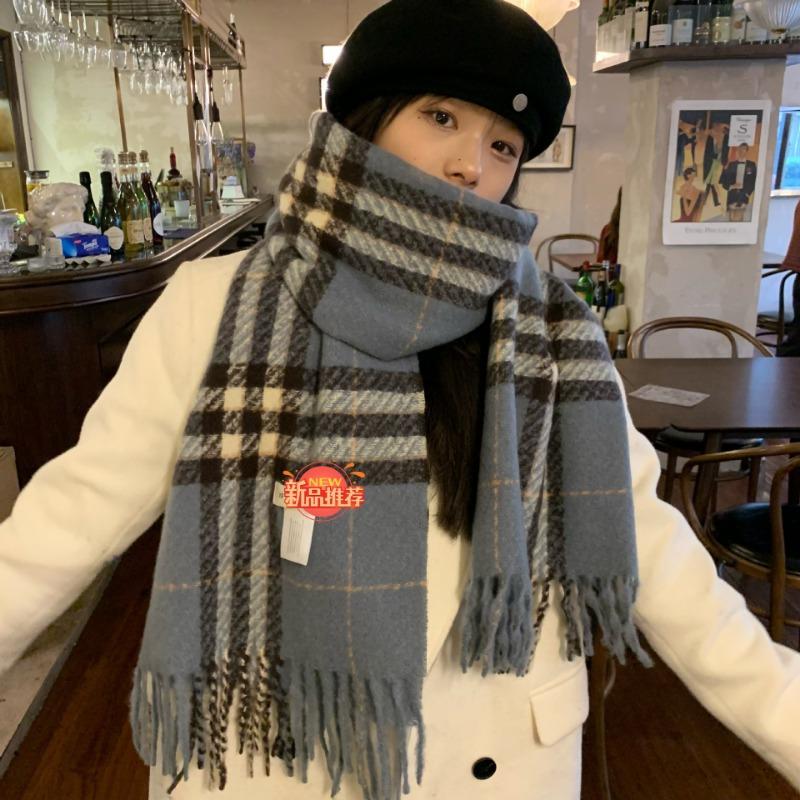 Wrap up the warmth~ Christmas new red plaid scarf women's autumn and winter versatile warm scarf large version shawl