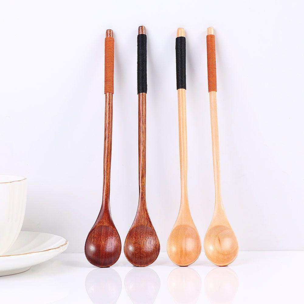 Cooking Chinese Style Long Handle Teaspoon Tableware Kitchen Wooden Spoon Soup Spoon Spoons Coffee Spoon
