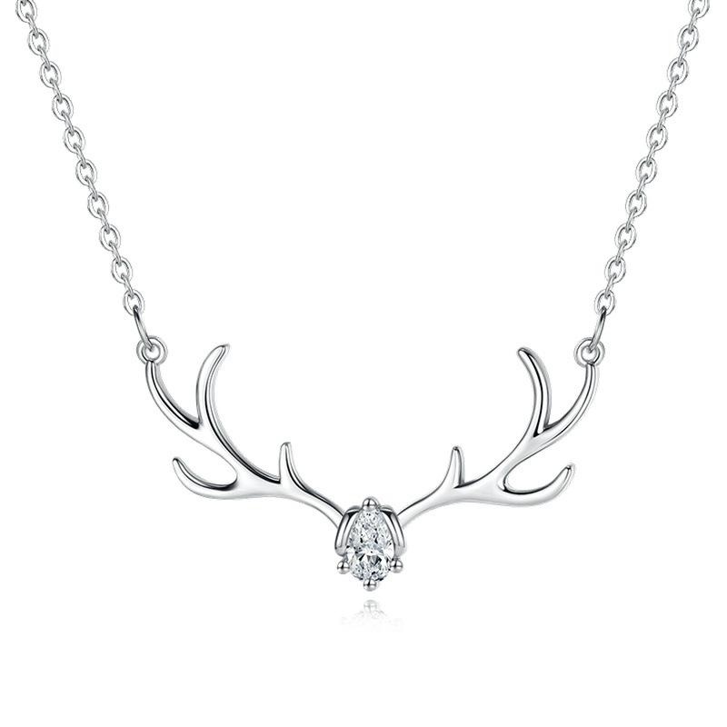 Yilu Road You Necklace Women's Japanese and Korean Fashion Temperament Simple Personality Little Elk Antler Pendant Clavicle Chain Neck Chain