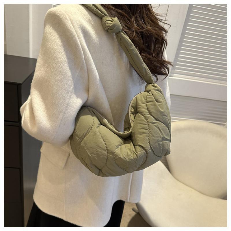Fashion Down Bag Spring New Oxford Fabric Quilted Dumpling Bag Solid Color Shoulder Bag Crossbody Bag Women