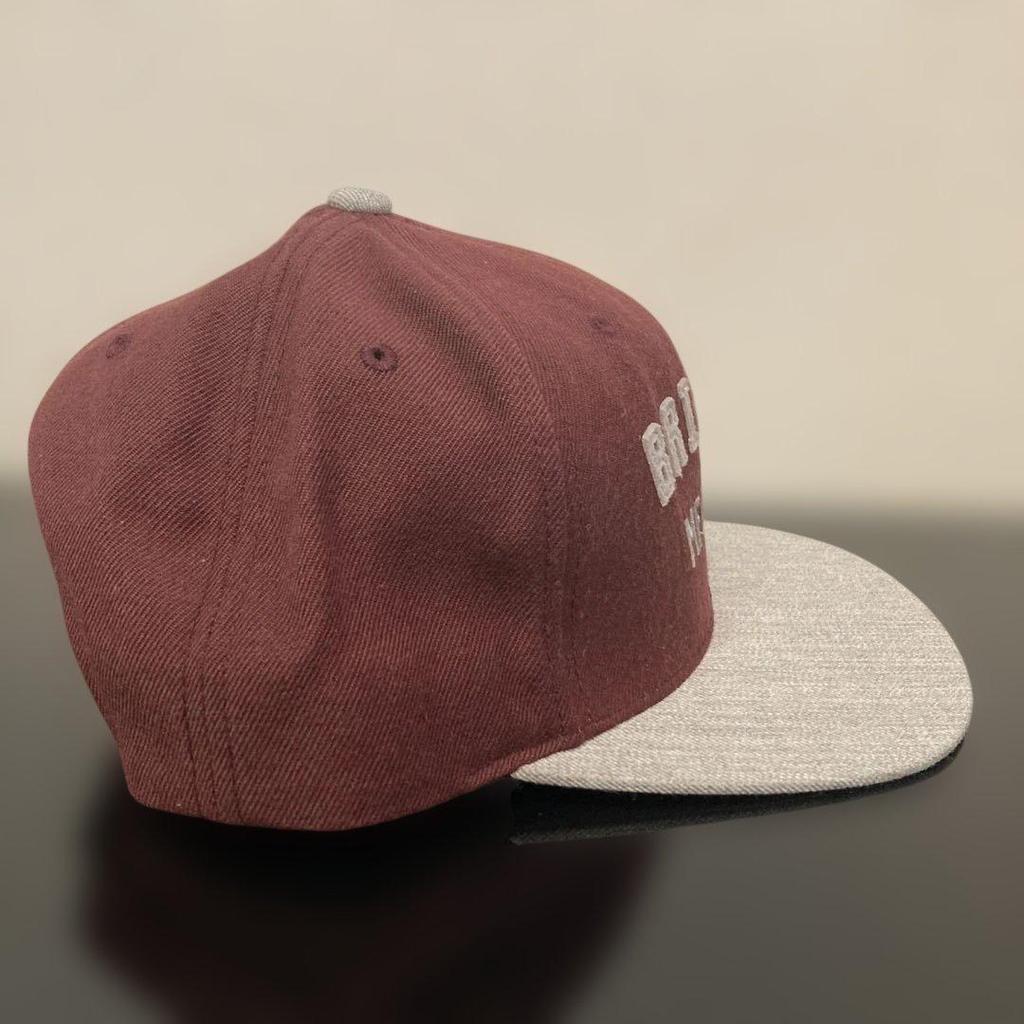 Used Brixton Cap Snapback Burgundy Red Gray