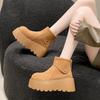 Women's short boots 2025 autumn and winter new outer wear fashionable versatile comfortable height increase casual thick-soled short boots women