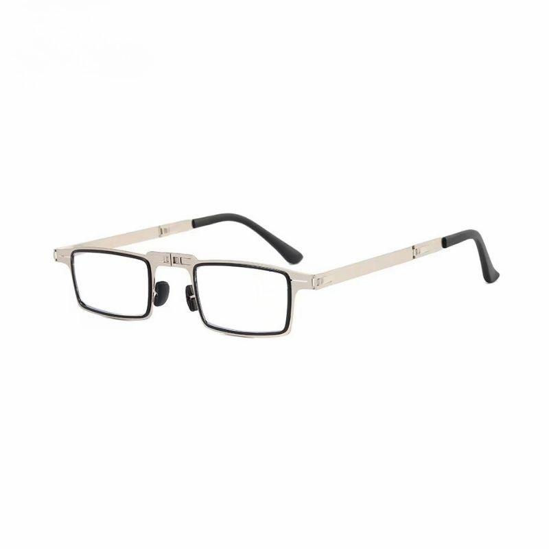 Metal Folding Screwless Reading Glasses Anti-blue Light Portable Fashionable Men's and Women's Reading Eyeglasses