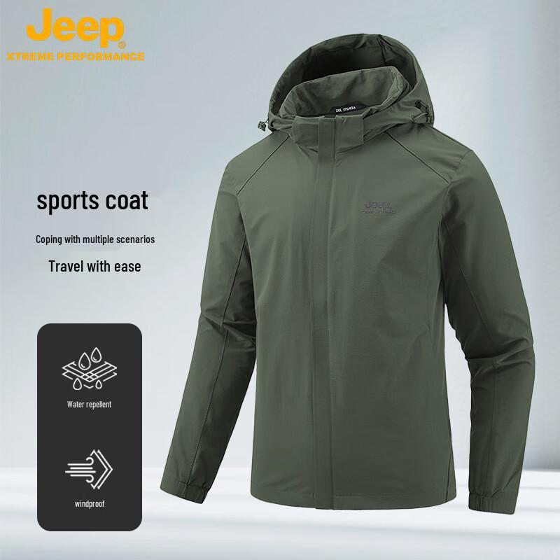 JEEP American Retro Unisex Windproof Waterproof Jacket 2XL