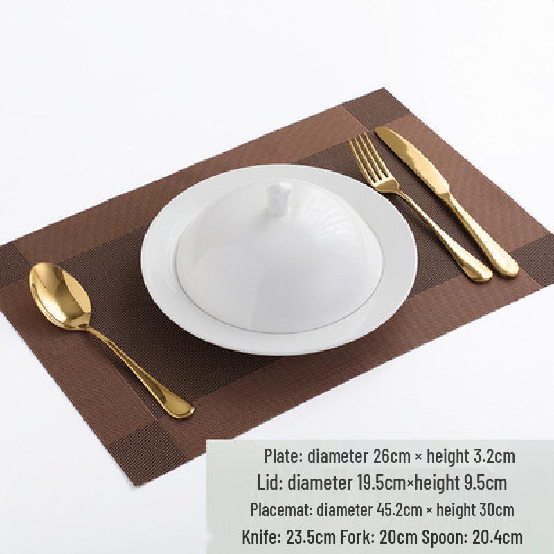 Golden Rim Chinese Ceramic Individual Serving Dish with Lid