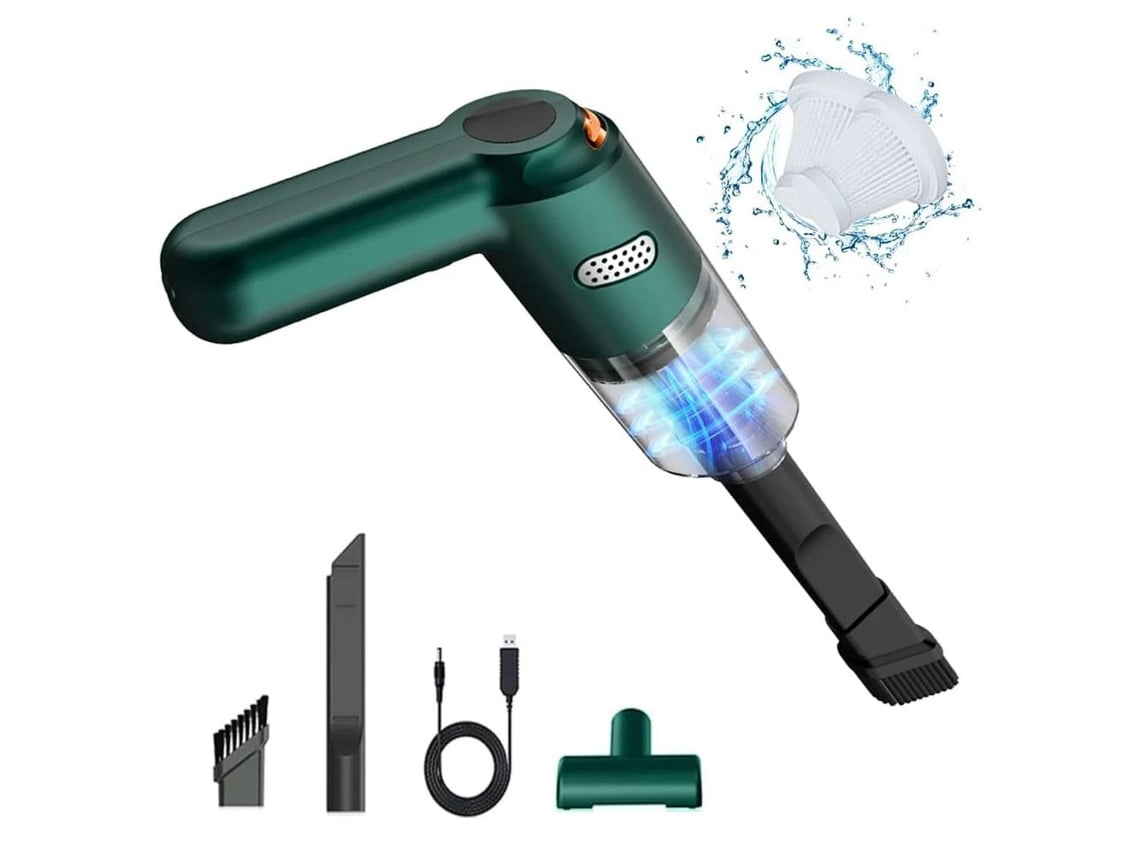 Cordless Handheld Car Vacuum, 10000Pa Wet & Dry Strong Suction – Green