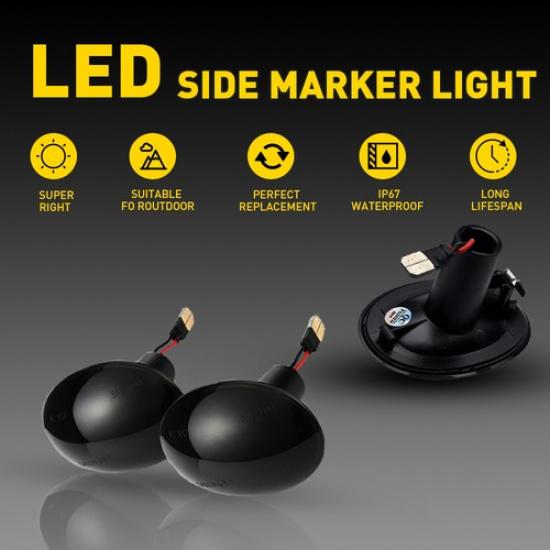 Amber/Red LED Side Fender Marker Light For MINI Cooper 2009-2015 Convertible R57