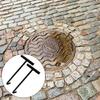 Multipurpose 10mm Utility Hook for Manhole Cover Lifting, Manhole Hook for Roadside Repairs Tool Heavy Duty Handle