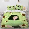 Cute Avocado Bedding Set For Girls Boys Kids Cartoon Sports Avocado Comforter Cover Set Kawaiiative Duvet Cover 2Pcs Bedclothes