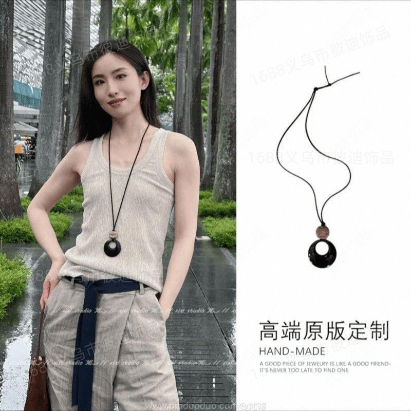 Retro ethnic style long pendant necklace light luxury niche high-end sweater chain temperament versatile personality jewelry women