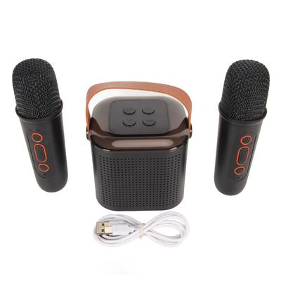 Mini Karaoke Machine Stereo Portable RGB Light Bluetooth Speaker with 2 Wireless Microphone for