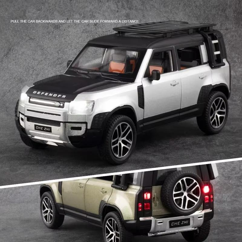 Nytt 1:24 Land Rover Defender SUV Leke Legeringsbil Støpte & Lekebiler Metallbilmodell Simuleringssamling Leker For Barn Gaver