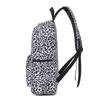 Three-Piece Backpack Set Large Capacity Women's Leopard Print Backpack Student Schoolbag
