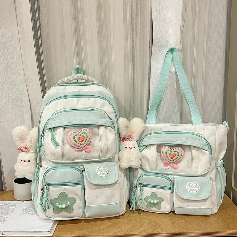 Schoolbag High value transparent pain bag High school junior high school students lightweight backpack New star primary school large capacity