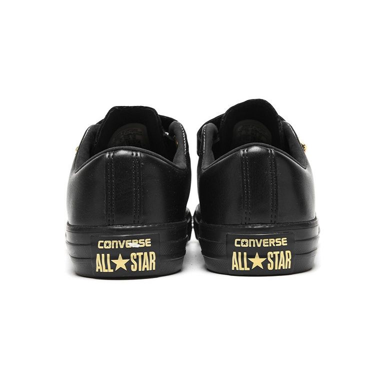 Converse All Star Ctas 3V Ox Slip Resistant Durable Lightweight Low Top Skate Shoes Women Sneakers Black Gold 559906C