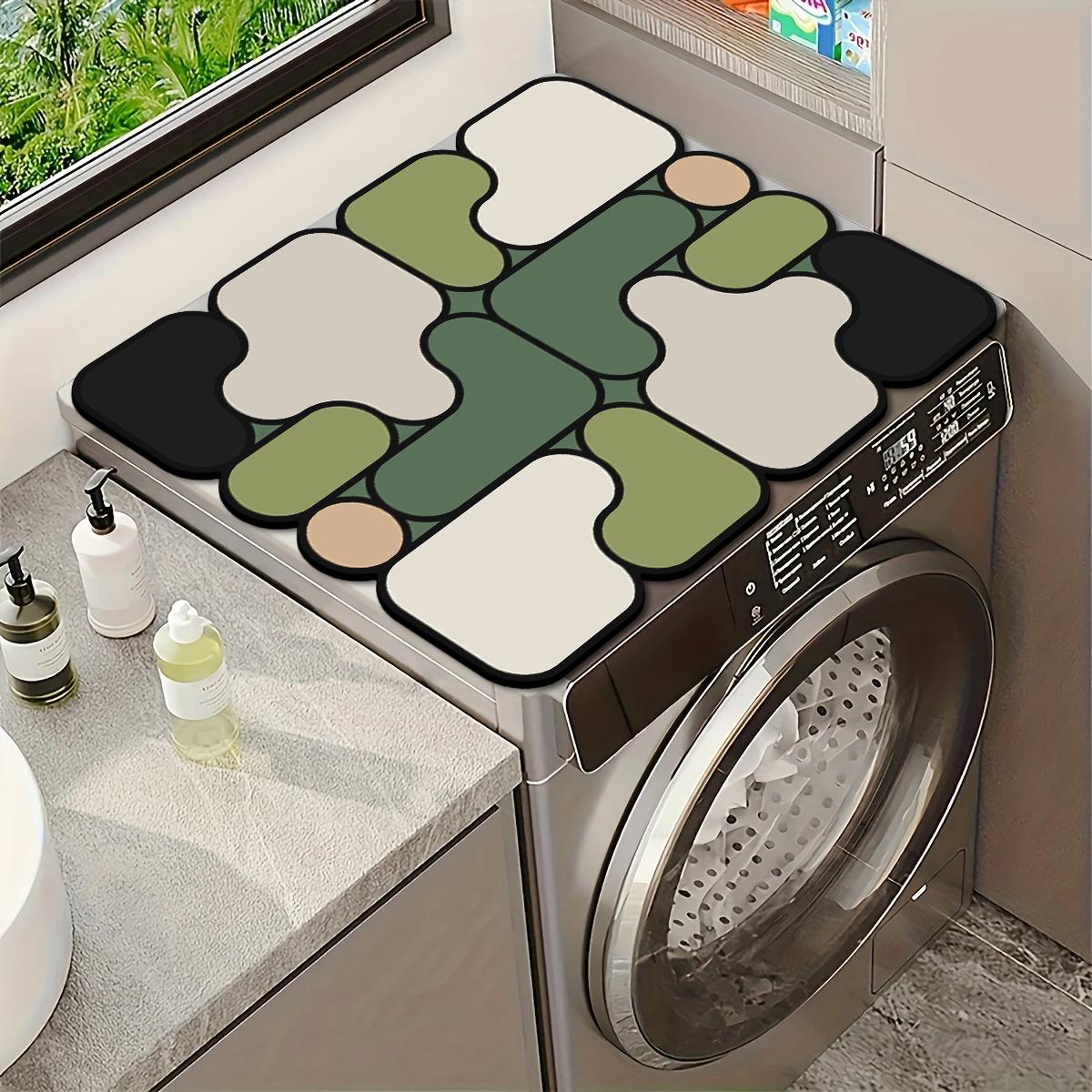 

Irregularly shaped washing machine mat household non-slip storage mat square simple absorbent mat tableware mat 50x60cm зелений