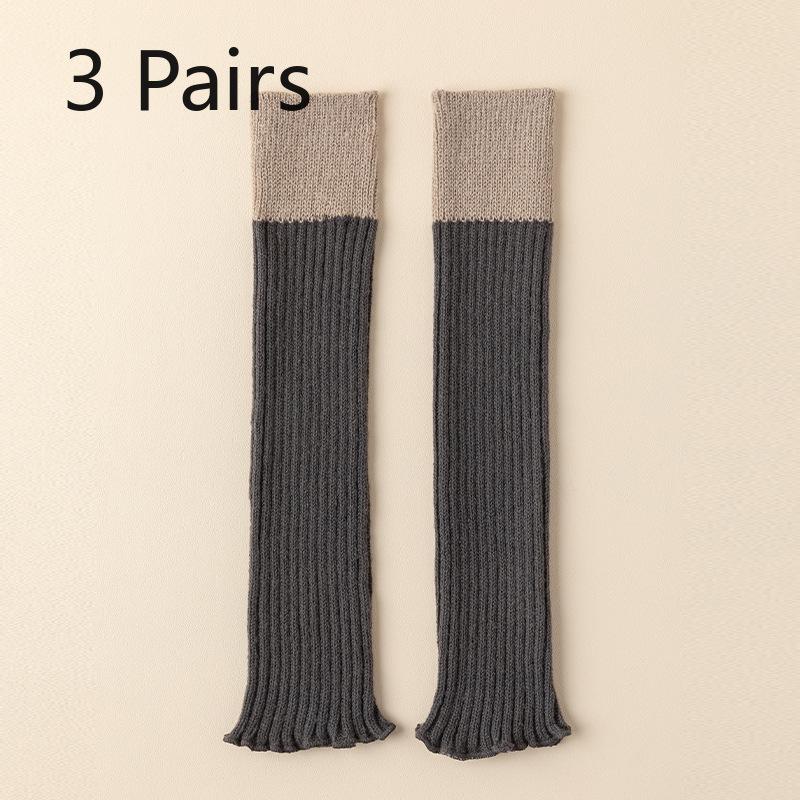 3 Pairs of Women's Autumn and Winter Knitwear Soft Skin Friendly College Style Warm Calf Pile Socks
