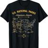63 National Parks Map US Park Retro Vintage Camping Hiking T-Shirt