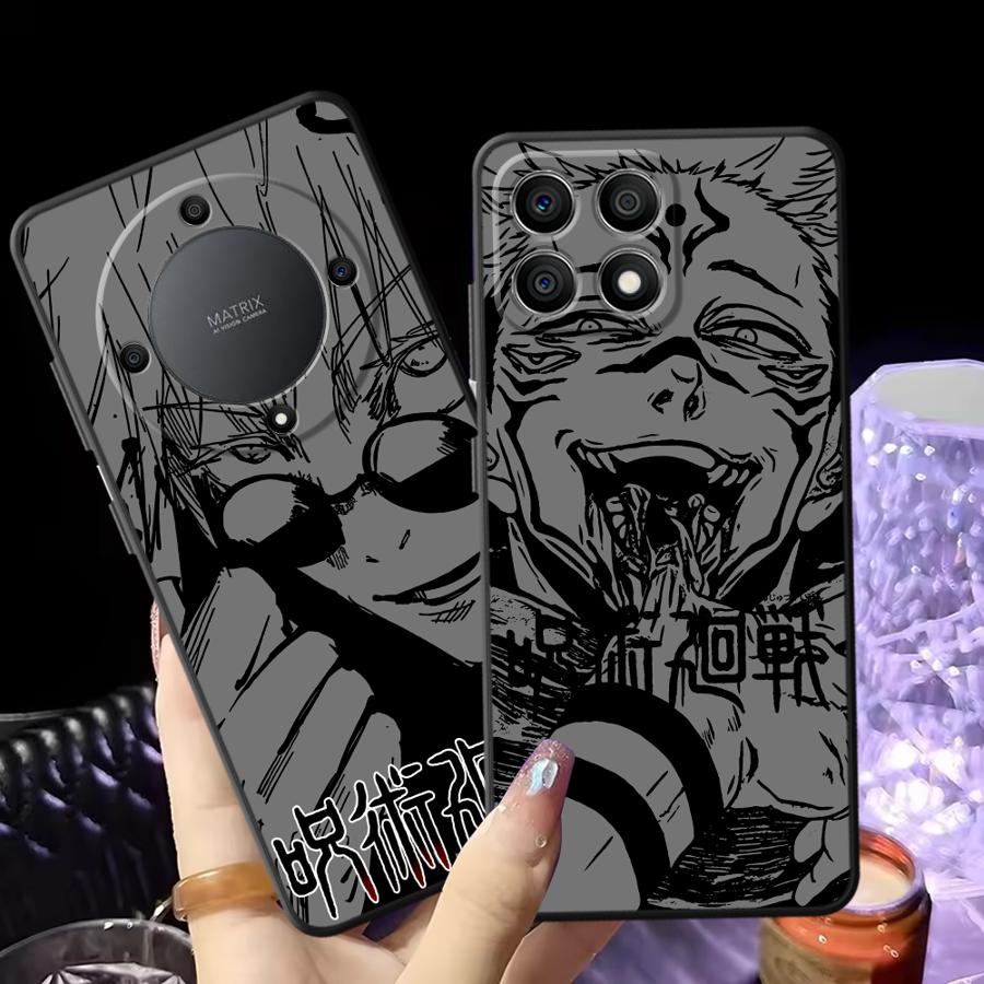 Anime J-uju-tsus Ka-ise-ns Black Soft Phone Cover Case for Honor X6 70 Magic5Lite 200 400 Lite X8 8X X7 X5b 90 X9a