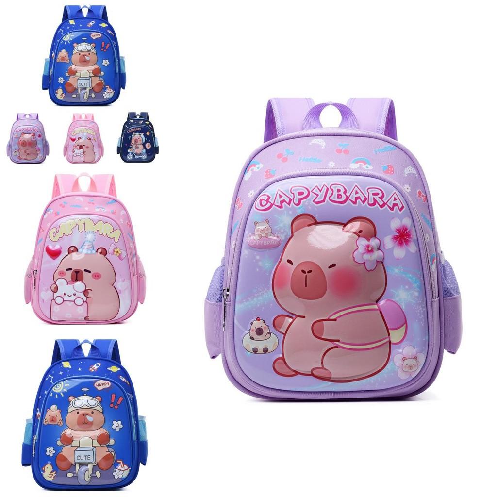 Charming Capybara Cartoon Preschool Backpack For Young Children With Comfortable Shoulder Straps And Versatile Colors
