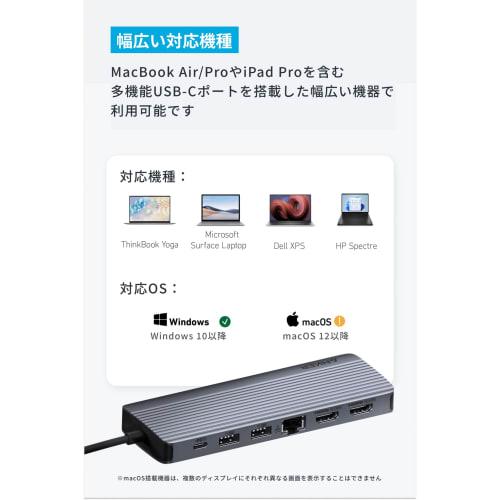 Anker USB-C Hub (14-in-1, Triple Display) 4K(60Hz) HDMI 1080p VGA 100W USB PD Compatible 5Gbps High Speed ??Data Transfer USB-C USB-A MacBook Pro/Air