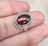 Pink Garnet 925 Sterling Silver Ring: Handmade Boho Statement Jewelry