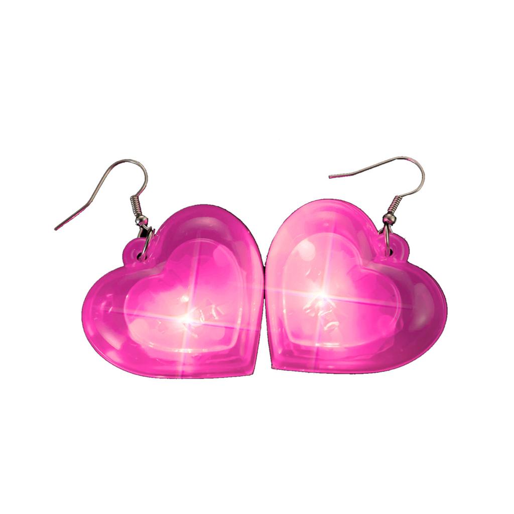 Valentinstag Herz Hängeohrringe Einfache LED-Lichter Herzanhänger Hängeohrringe Schmuck Mode Kleine Creolen