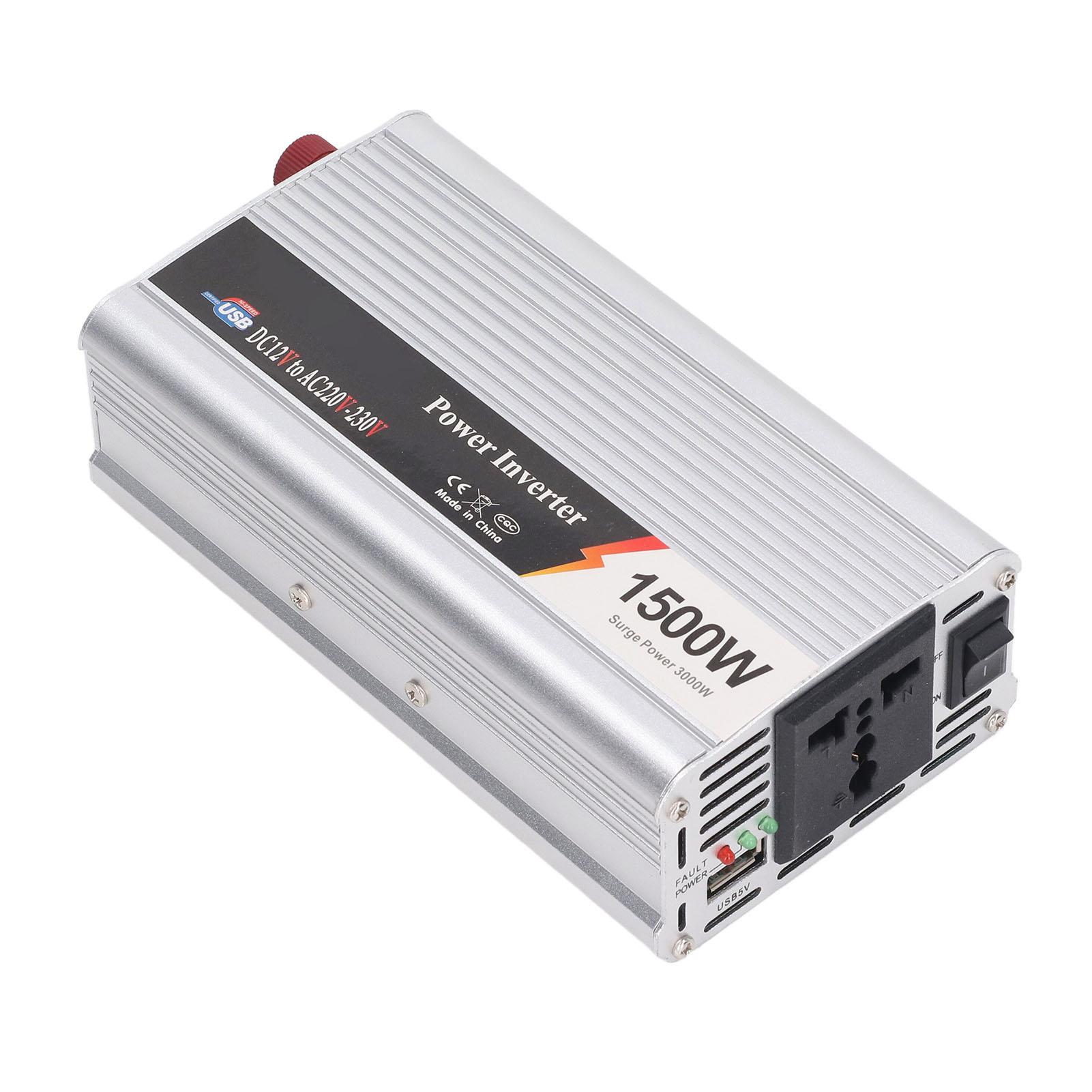 

1500 Вт инвертор с модифицированной синусоидой 3000 Вт пиковый 5 В выход USB Автомобильный инвертор питания DC12 в AC220230