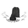 Camping Lanyard Outdoor Camping Clothesline Campsite Storage Strap Tent Lanyard with D Buckle Black