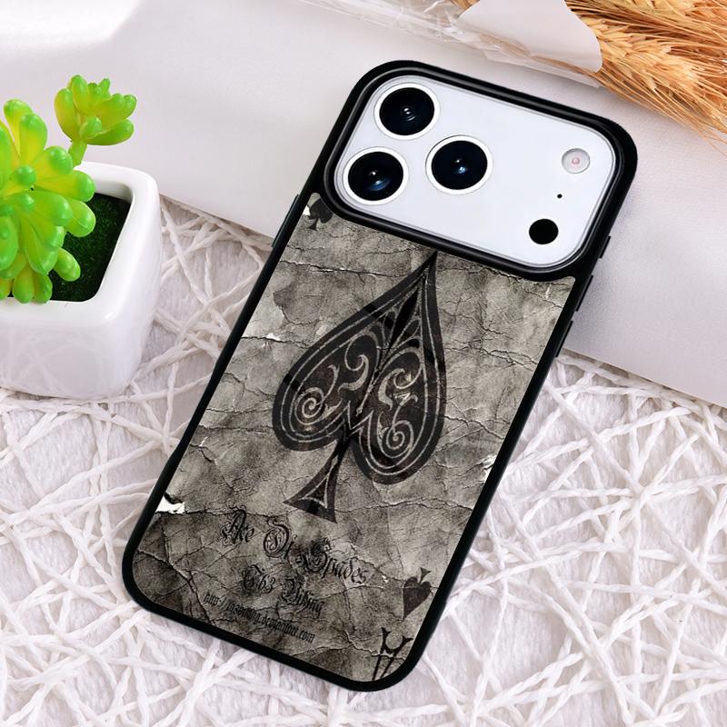 Ace of Spades Poker Phone Case for iPhone 17 Air 16 15 11 12 14 13 Pro Max Shockproof Cover