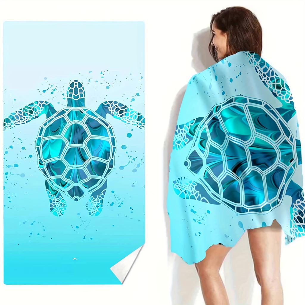 Oversized Quick-Dry Microfiber Beach Towel Lightweight & Super Absorbent | Stylish Sea Turtle Design