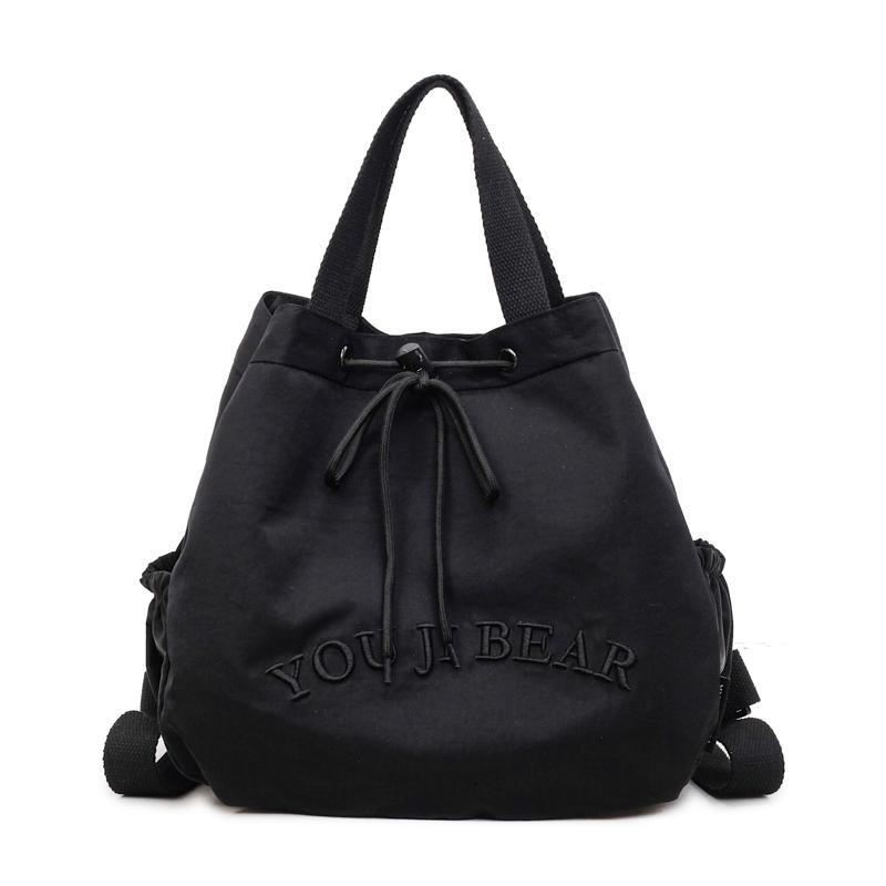 Стерео Вышитый Рюкзак Винтажный Рюкзак чёрный