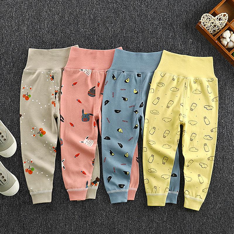 Lange Baumwollhosen für Kinder im Frühling und Herbst, Bauchhosen mit hoher Taille für Babys, offene Hosen für Babys, Leggings für Jungen und Mädchen