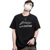 Li Ning T Shirts Unisex Black Crew Neck Moderate YTST049-2